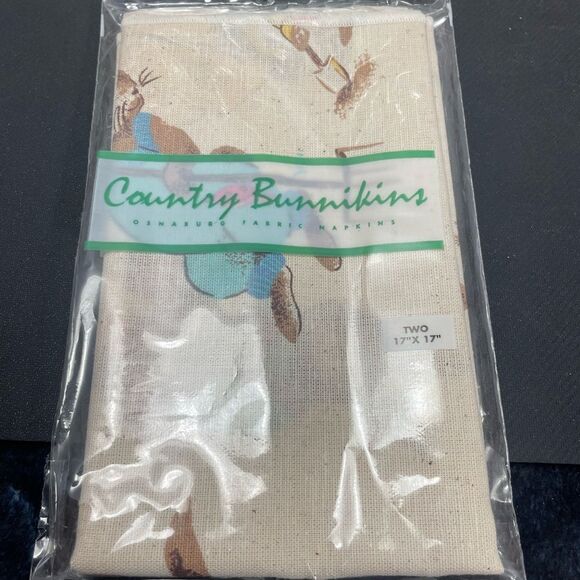 VTG 1997 Avon NIP Set Of 7 2 Packs Country Bunnikins Easter Fabric Napkins 17” - Picture 2 of 9